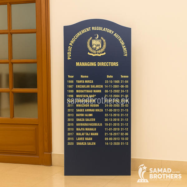 Wooden Honorary Board