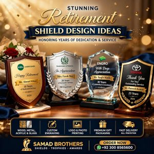 retirement shield design ideas in Pakistan by Samad Brothers